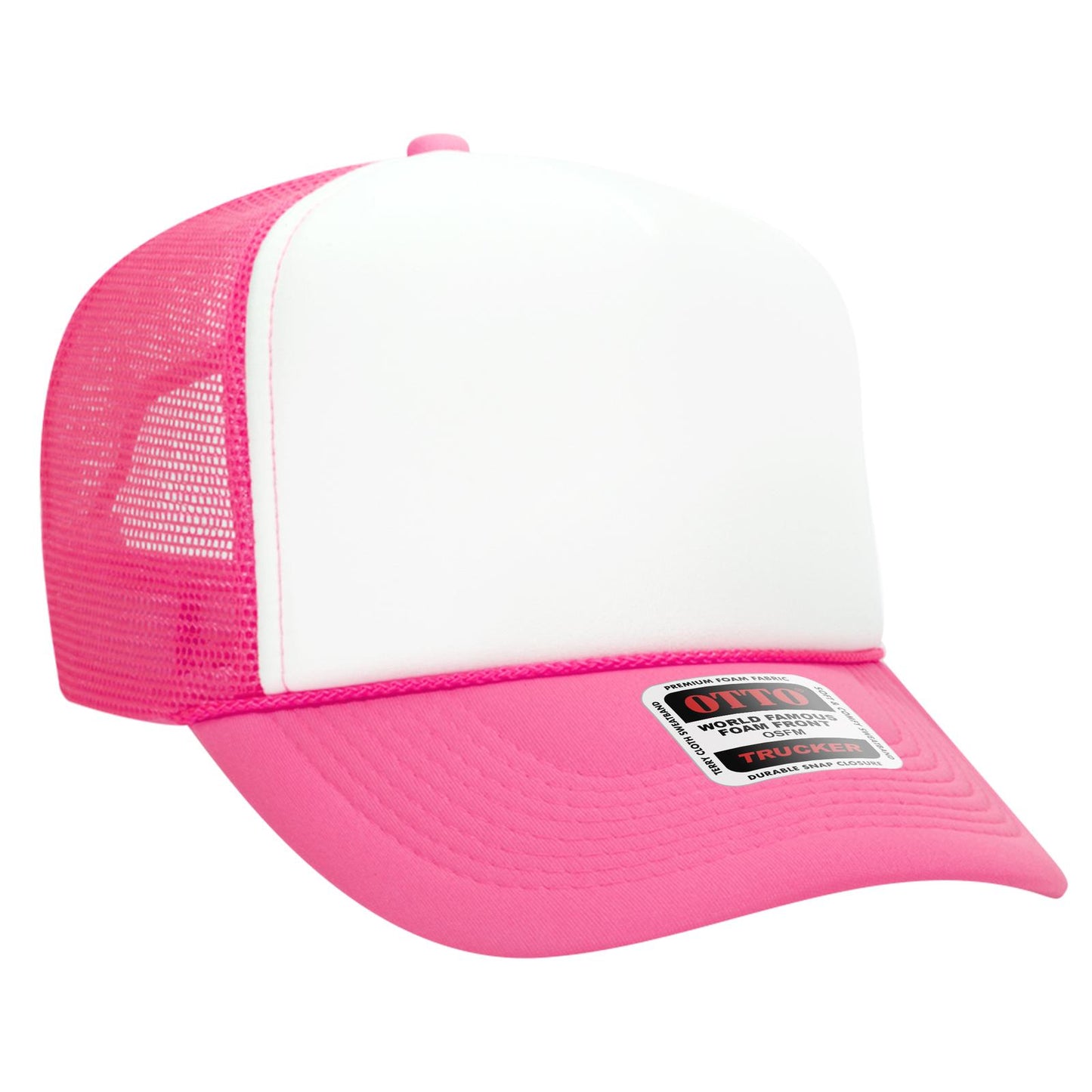 OTTO CAP 5 Panel High Crown Mesh Back Trucker Hat 39-165