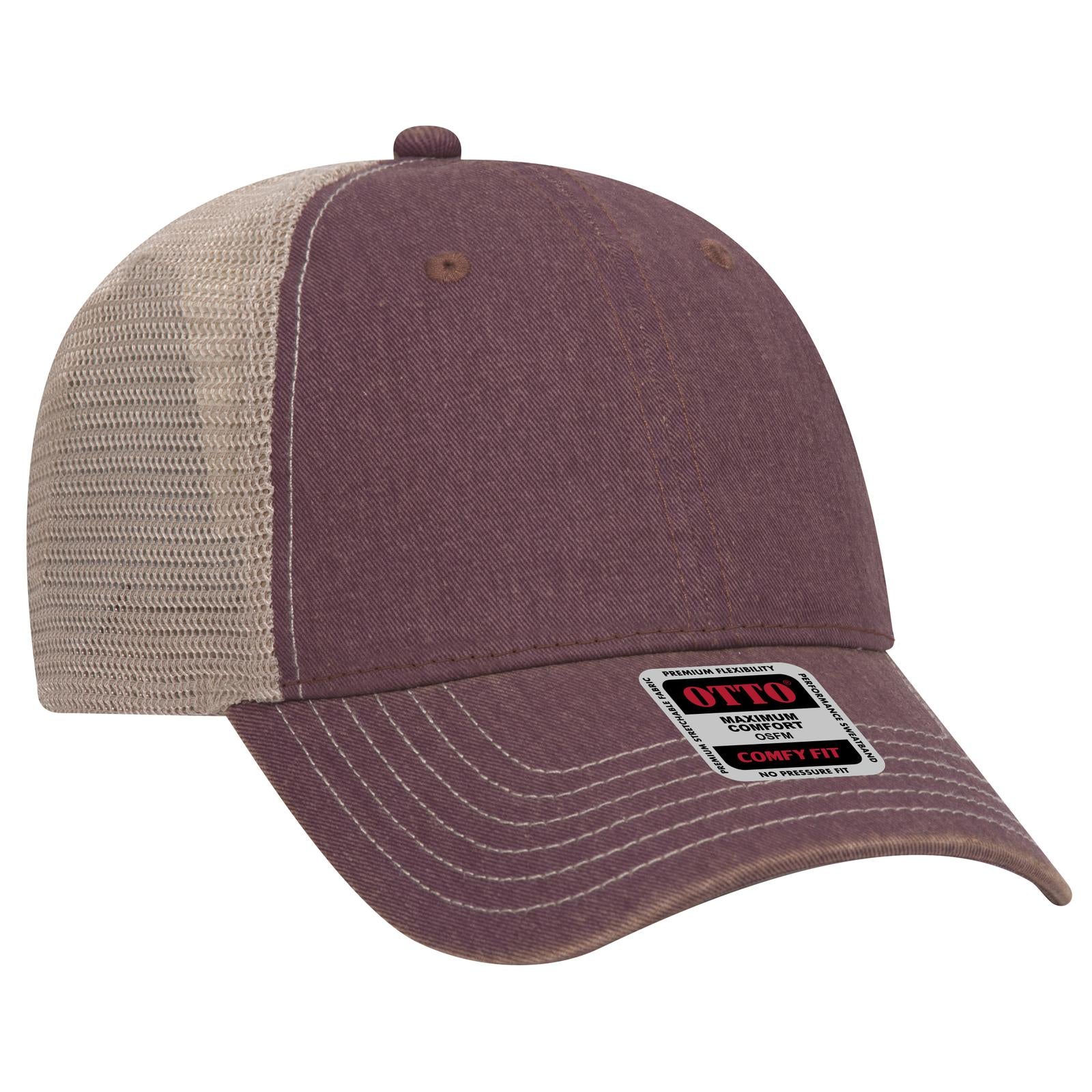 OTTO CAP 6 Panel Low Profile Mesh Back Trucker Dad Hat
