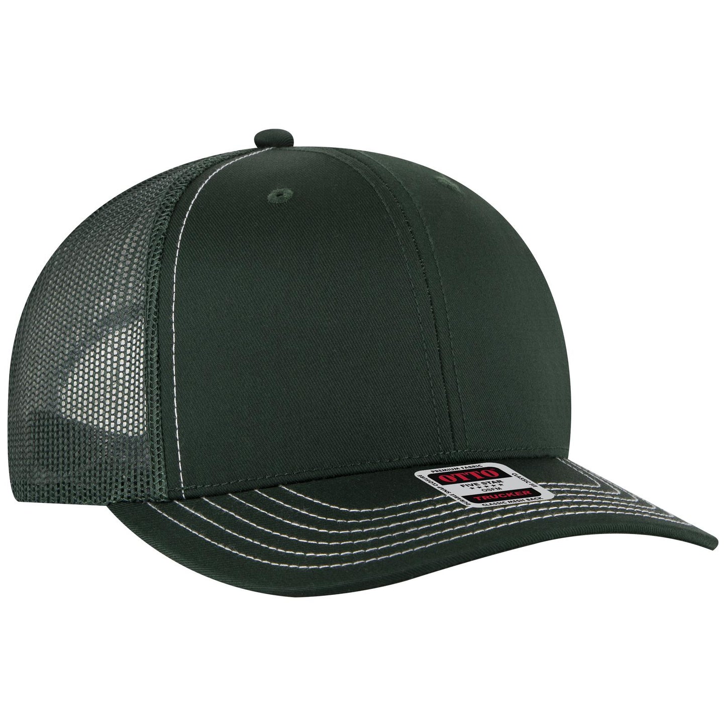 OTTO CAP 6 Panel Mid Profile Mesh Back Trucker Hat 112-1