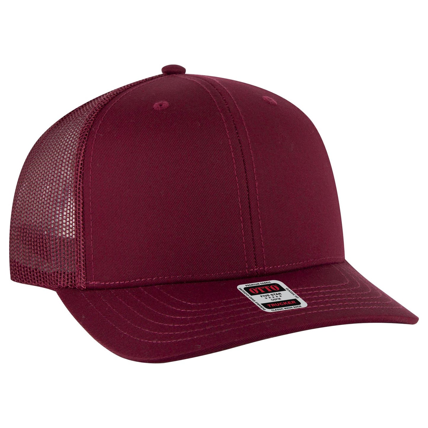OTTO CAP 6 Panel Mid Profile Mesh Back Trucker Hat 112-1